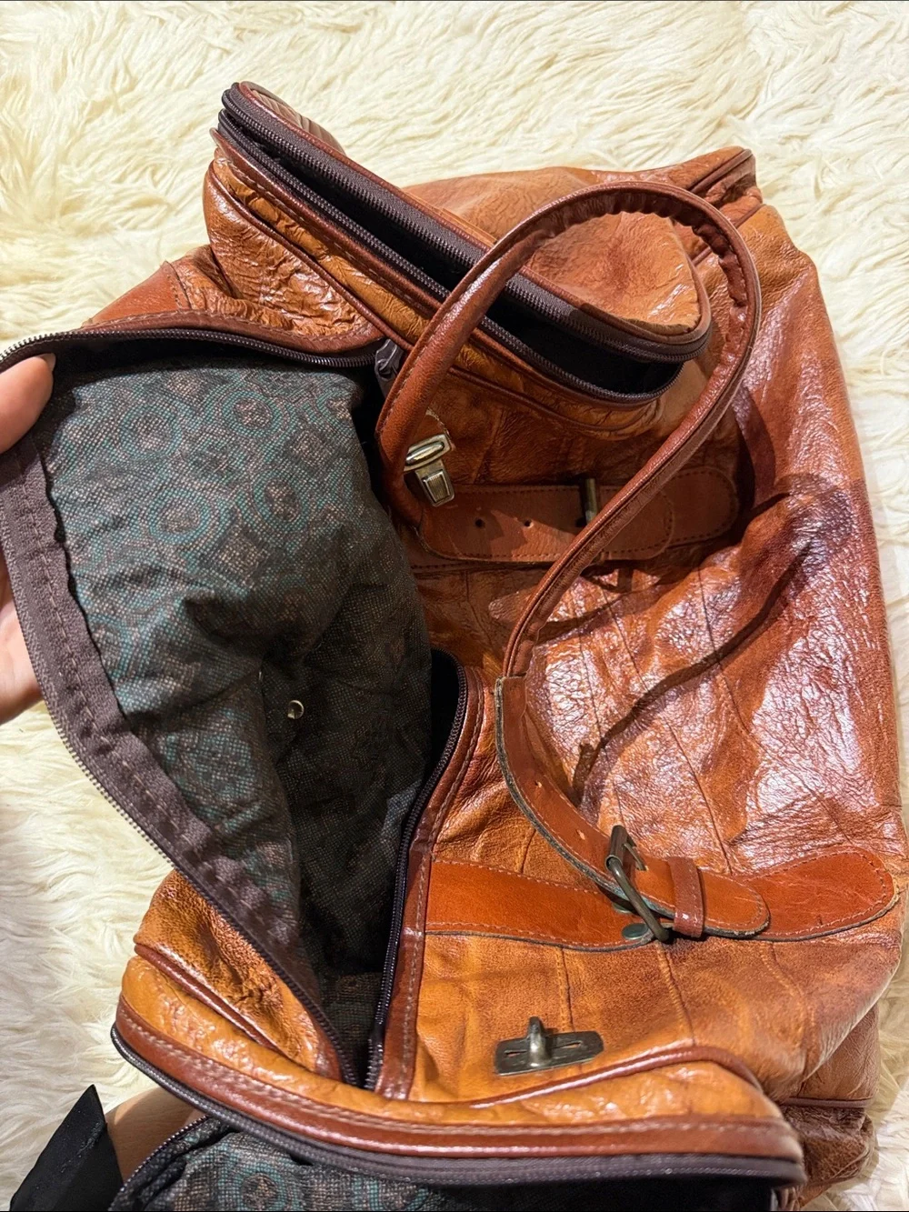 Authentic/ Genuine Leather Tote Bag 20”x10”x9
